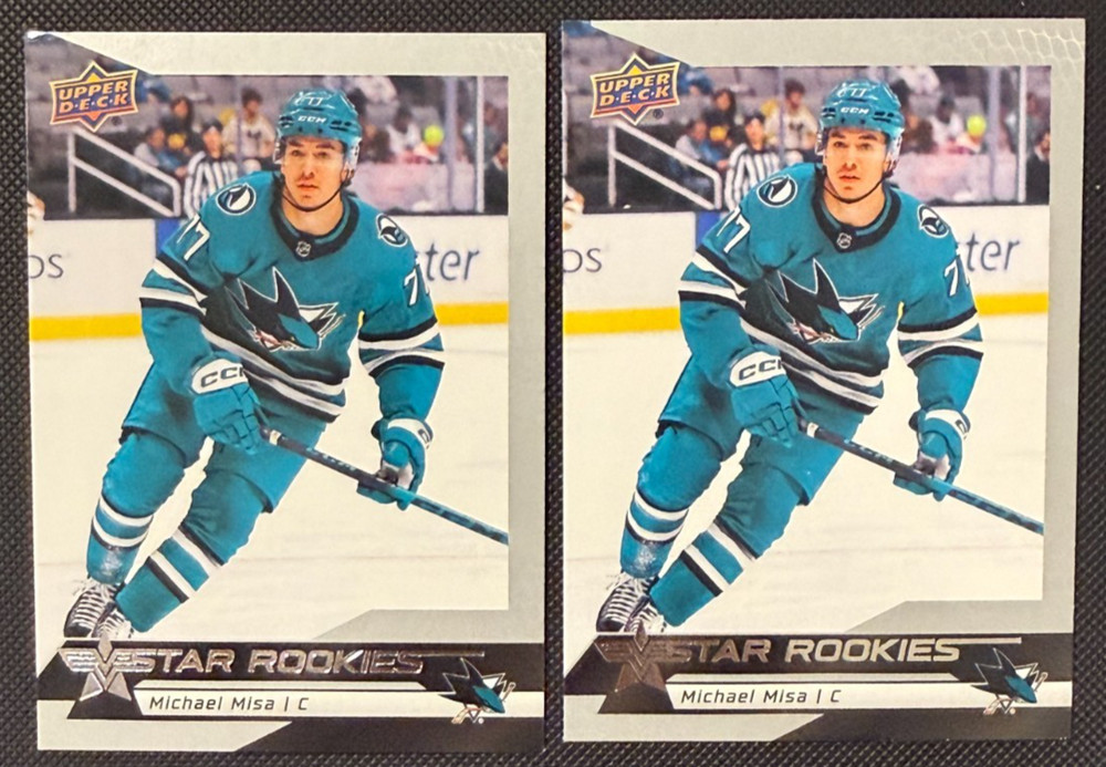 Michael Misa RC Lot 2025-26 Upper Deck Star Rookies #13 x2 - 2 Cards - Sharks