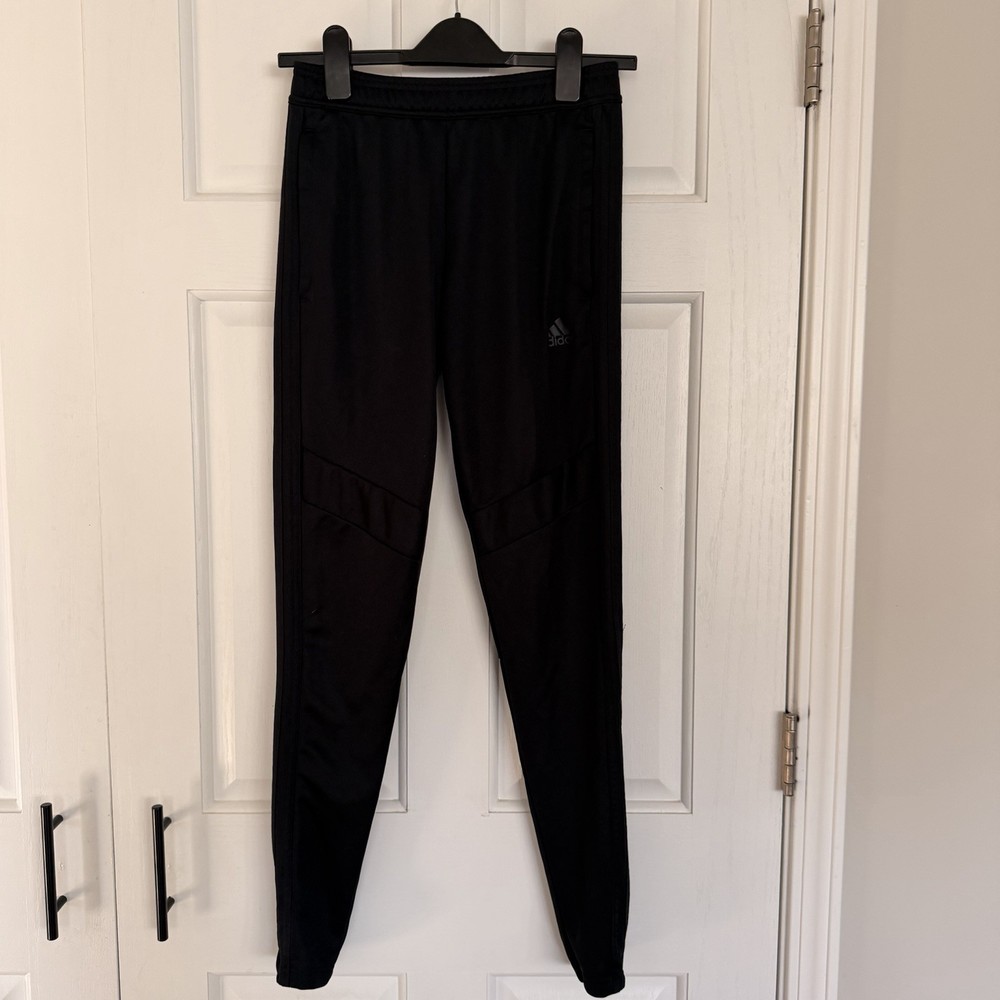 adidas Men's Black Track Pants XS 100% Polyester Elastic Waist Pockets
