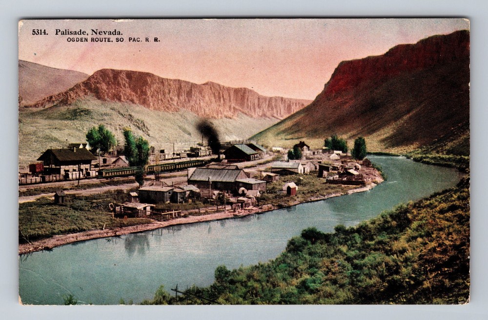 Palisade NV-Nevada, Ogden Route Southern Pacific Railroad Vintage Postcard PC