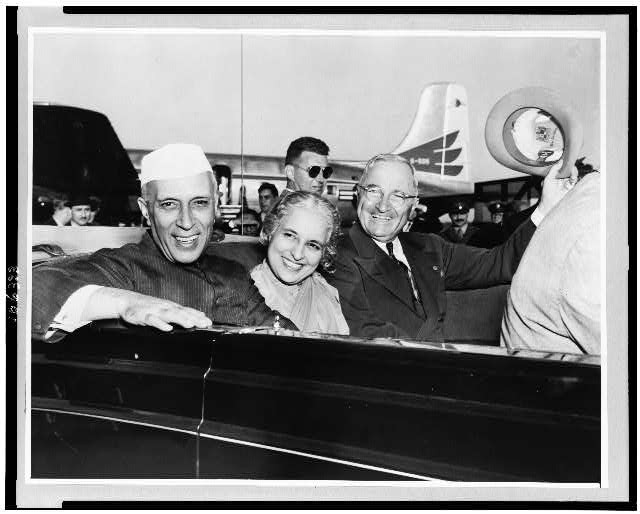 Washington DC Blair House Nehru Truman Pandit car arrival 1949 airport visit