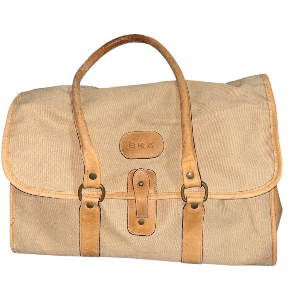 Vintage Ghurka Canvas & Leather Duffel Bag - Made in USA - Travel