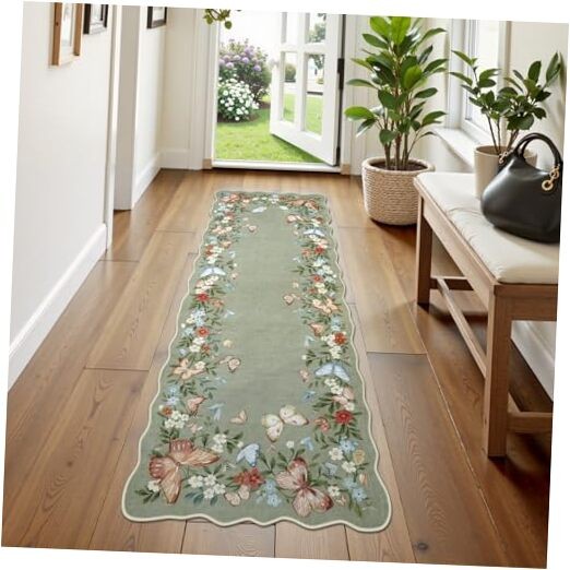 Butterfly Kitchen Runner Rug, 2x6 Washable Runners for Hallways Rug, Non-Slip