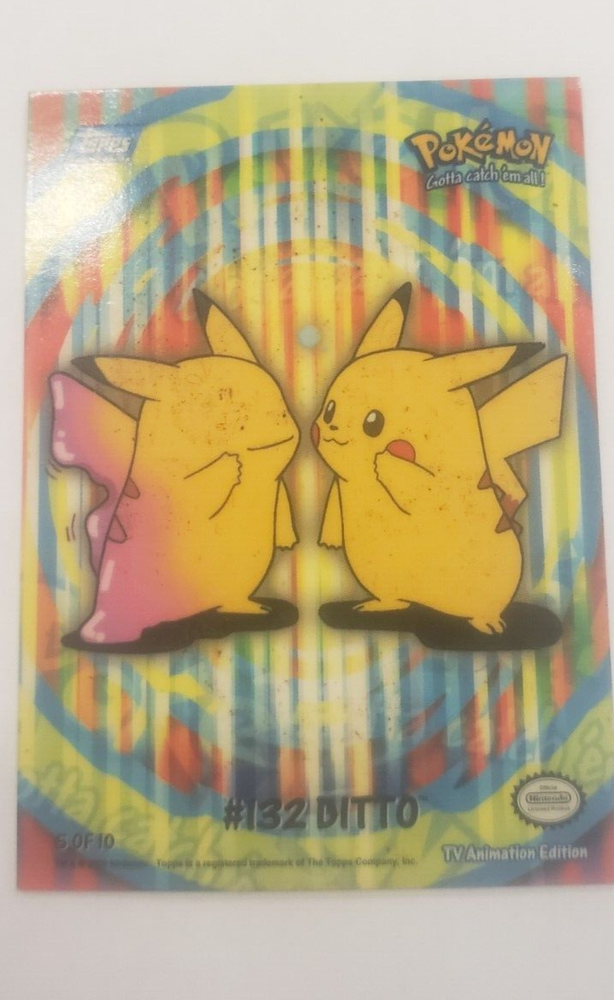 2000 Topps Pokemon TV #132 Animation Series 2 Stick-Ons Ditto (Pikachu) 5 of 10