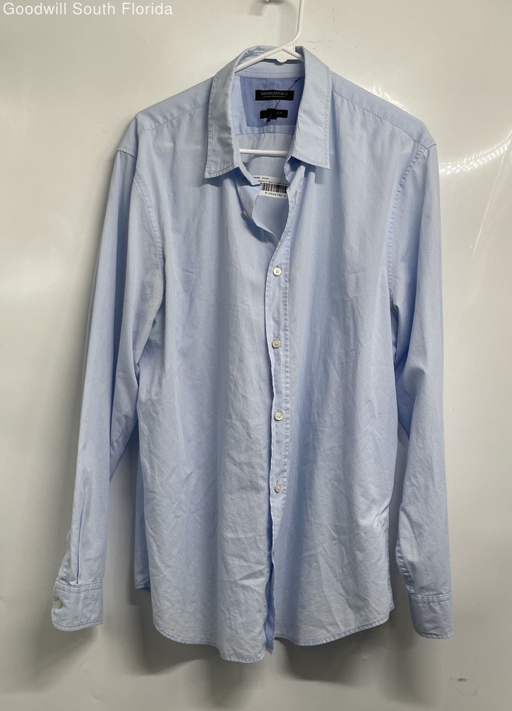 Banana Republic Mens Light Blue Long Sleeve Grant Fit Button-Up Shirt Size XL