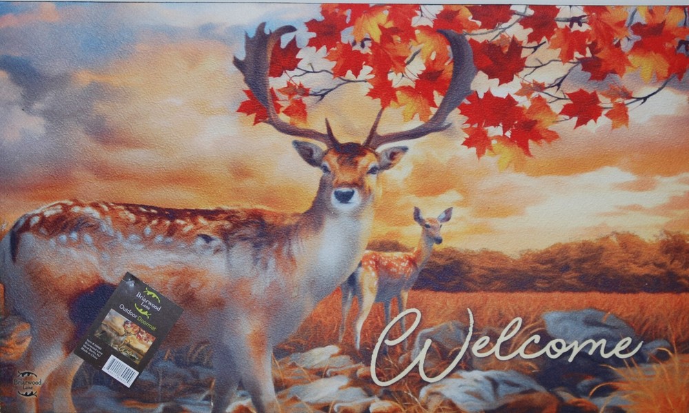 Harvest Deer Indoor/Outdoor Doormat by Briarwood Lane