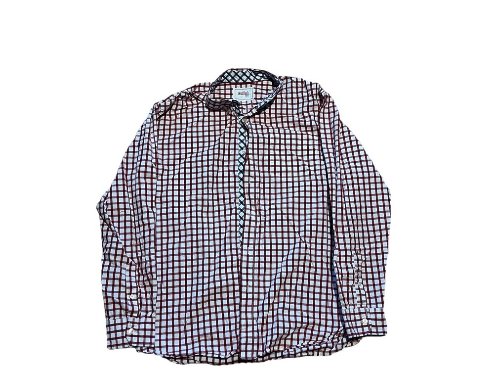 Stafford Prep Men's Long Sleeve Button-Down Check Shirt Red White Blue
