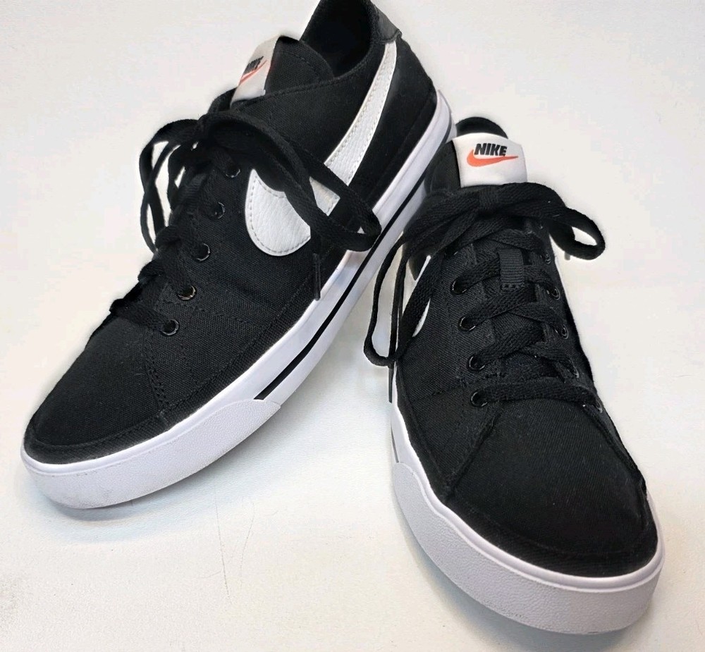 Mens Size 8.5 Court Legacy Canvas Black Casual Sneakers
