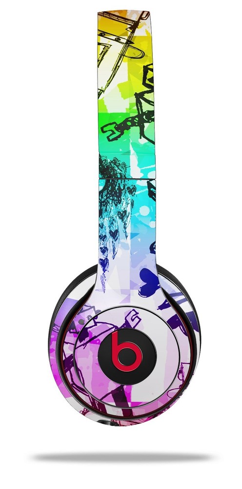 Skin Beats Solo 2 3 Scene Kid Sketches Rainbow Wireless Headphones NOT INCLUDED
