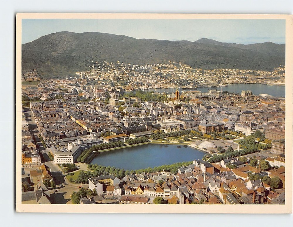 Postcard Aerial View Bergen Norway