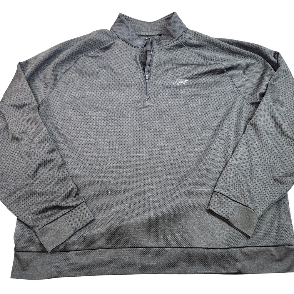 Greg Norman Pullover Mens 2XL Gray 1/4 Zip Long Sleeve Golf Shirt Performance