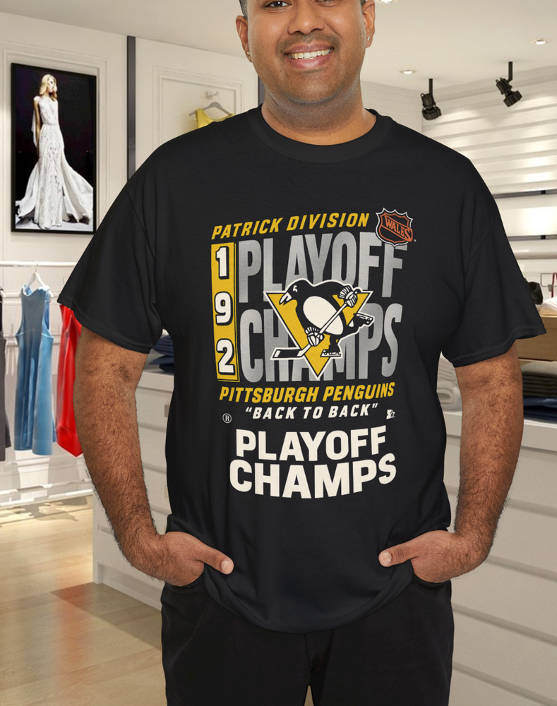 Vintage Starter 1992 Pittsburgh Penguins Patrick Division Back T-Shirt