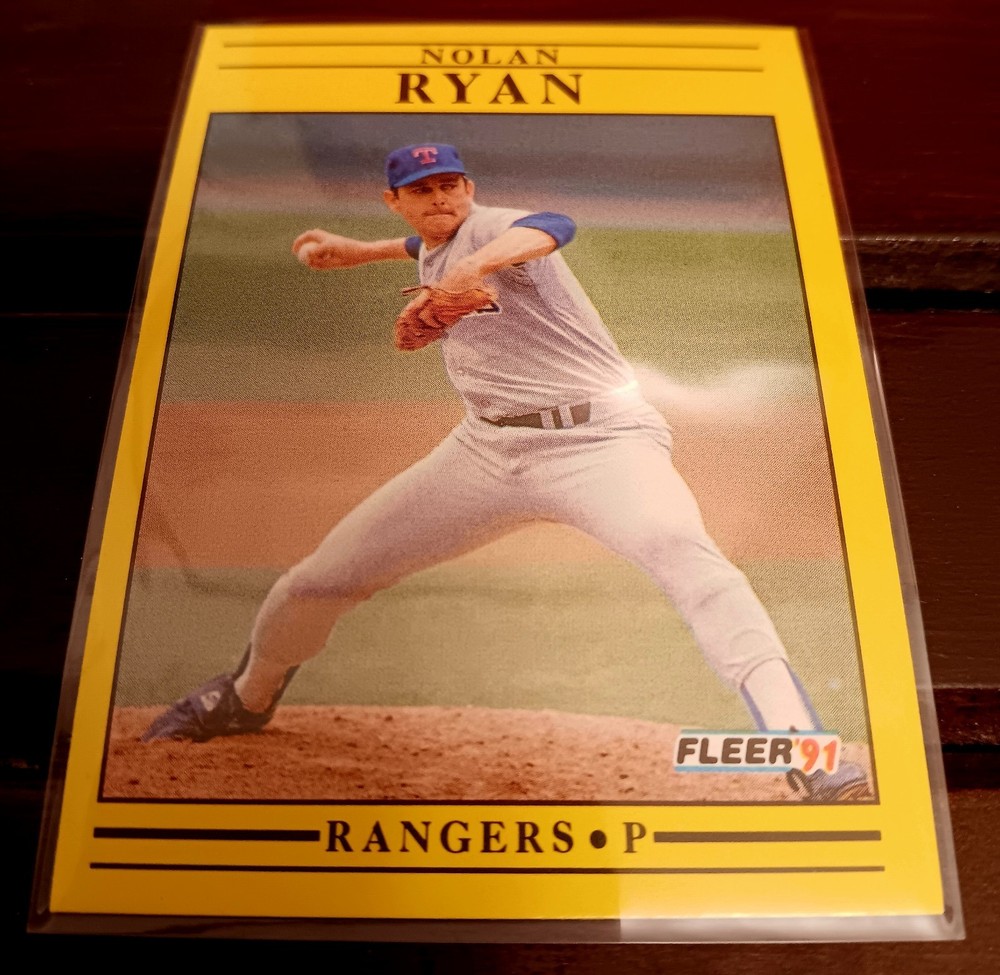 Nolan Ryan 91 Fleer #302 Texas MLB (Divider Line after 1979 Angels) RARE ERROR!