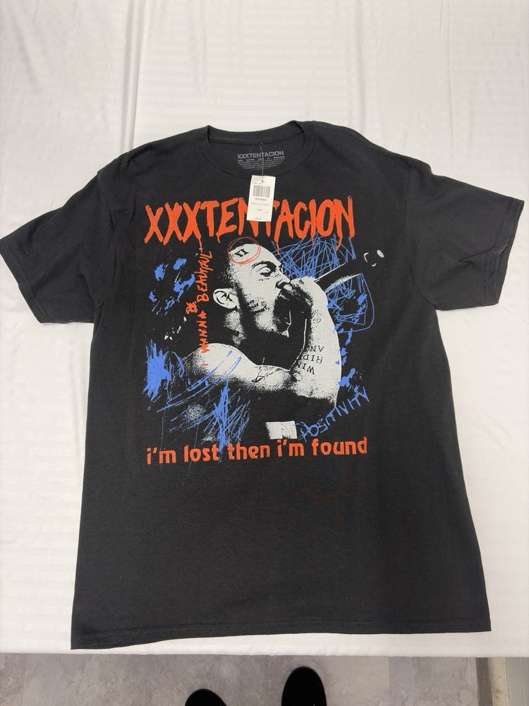 XXXTentacion Men's T-Shirt Official Merch I'm Lost Then I'm Found Size Lg Black