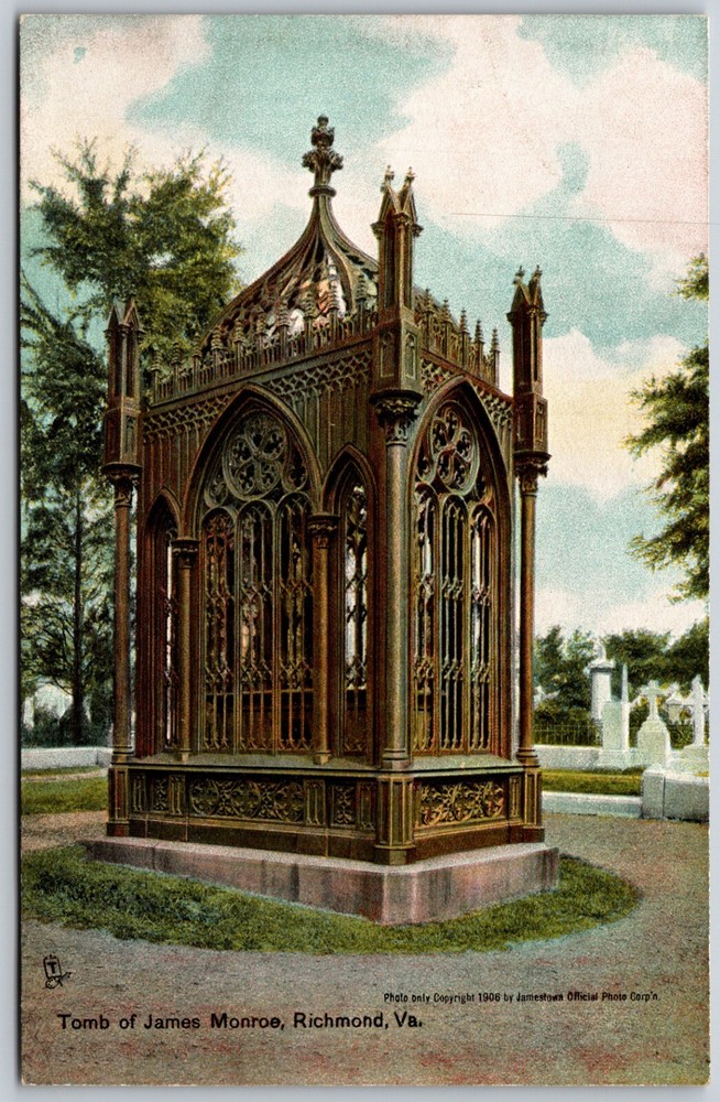 1906 Tomb of James Monroe Richmond Virginia Unposted ANTIQUE Postcard