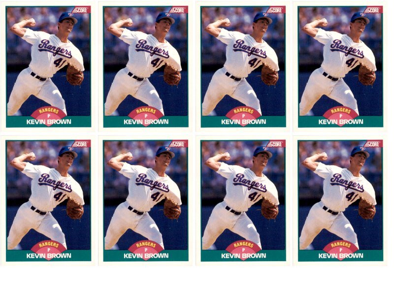 (8) 1989 Score Rookie & Traded #89T Kevin Brown Texas Rangers Card Lot