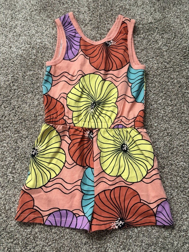 Tea Collection Floral Reversible Girl's Romper Size 6