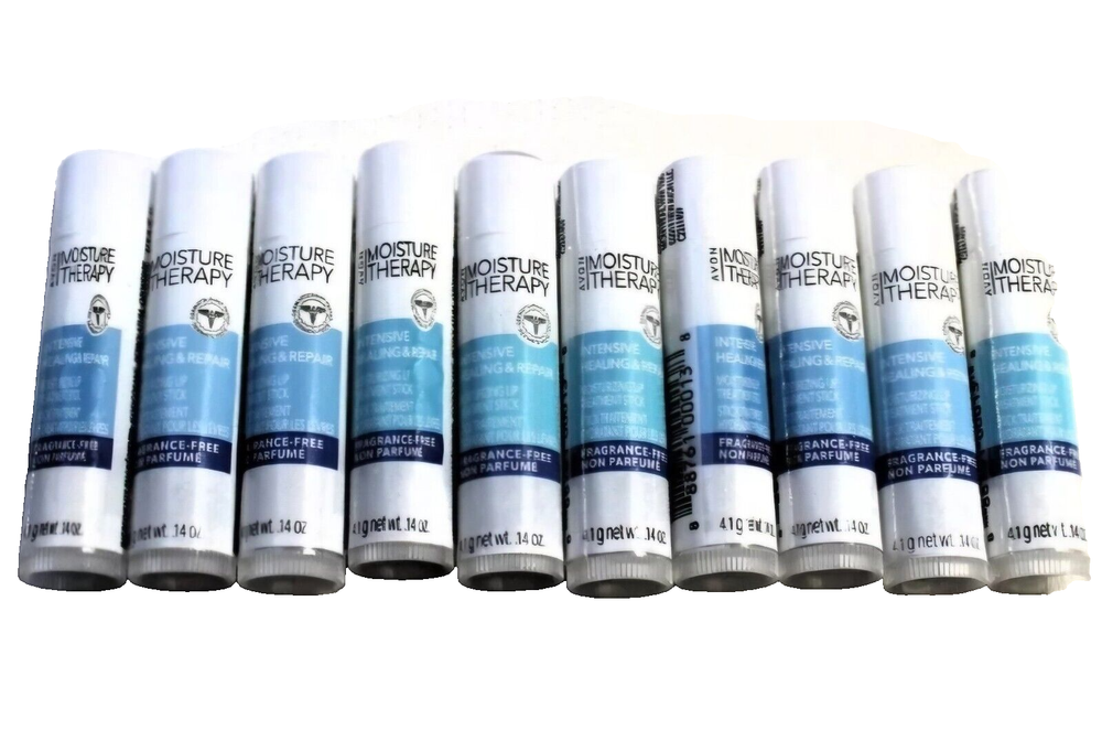 Avon MOISTURE THERAPY INTENSIVE HEALING LIP BALMS Lot of 10 ~ Factory Sealed