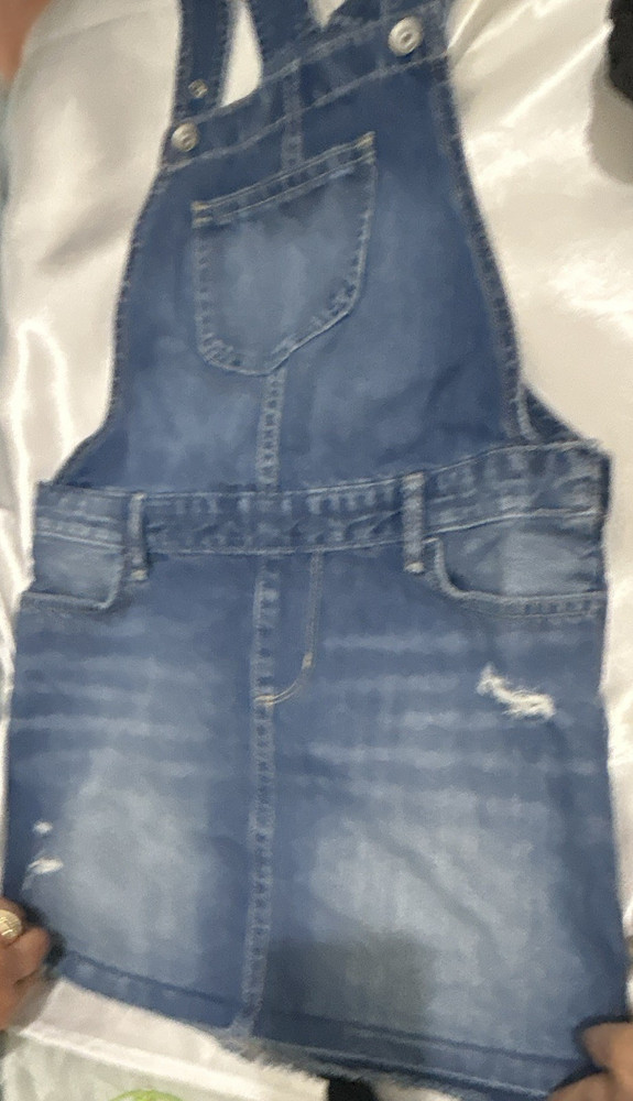 The Children's Place Girls Blue Denim Overall Dress Jumper, Size 10