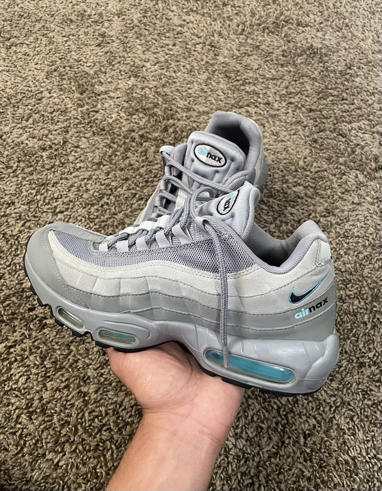 Nike Air Max 95 Retro Logo Grey Aqua Men’s Size 8.5 Grey Blue Sneakers Shoes OG