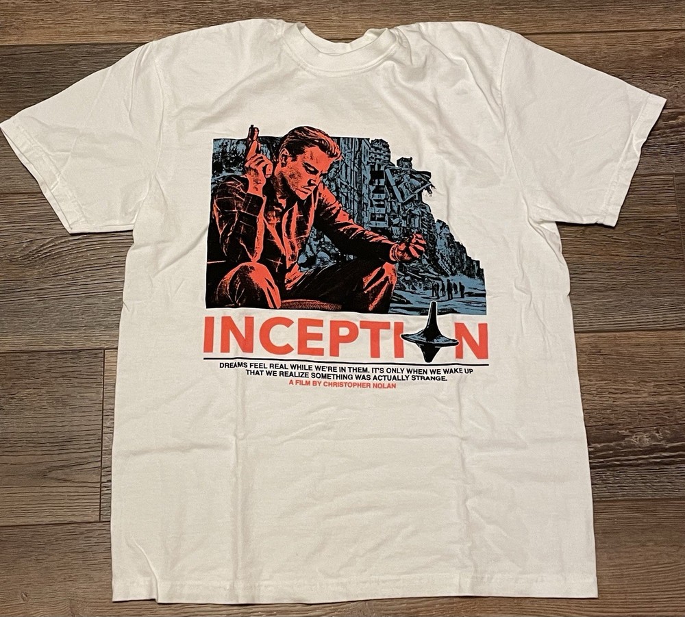 Inception Scifi Movie Rare PROMO Graphic Tee Shirt MINT Mens M Leonardo DiCaprio