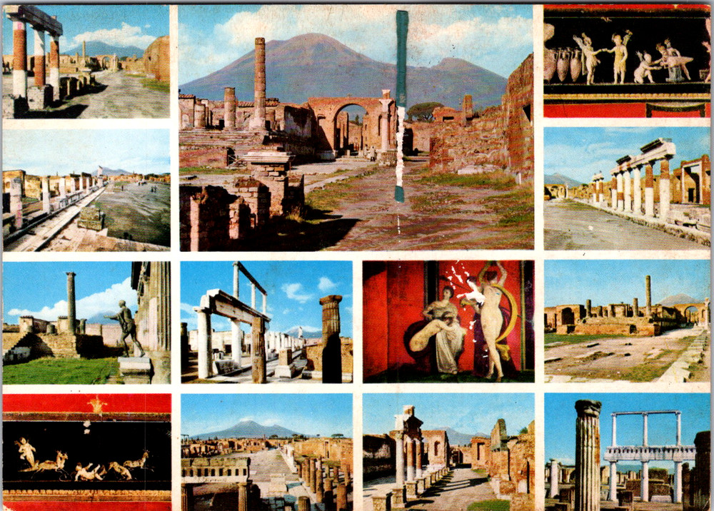 Vintage Postcard Pompeii Ruins Italy