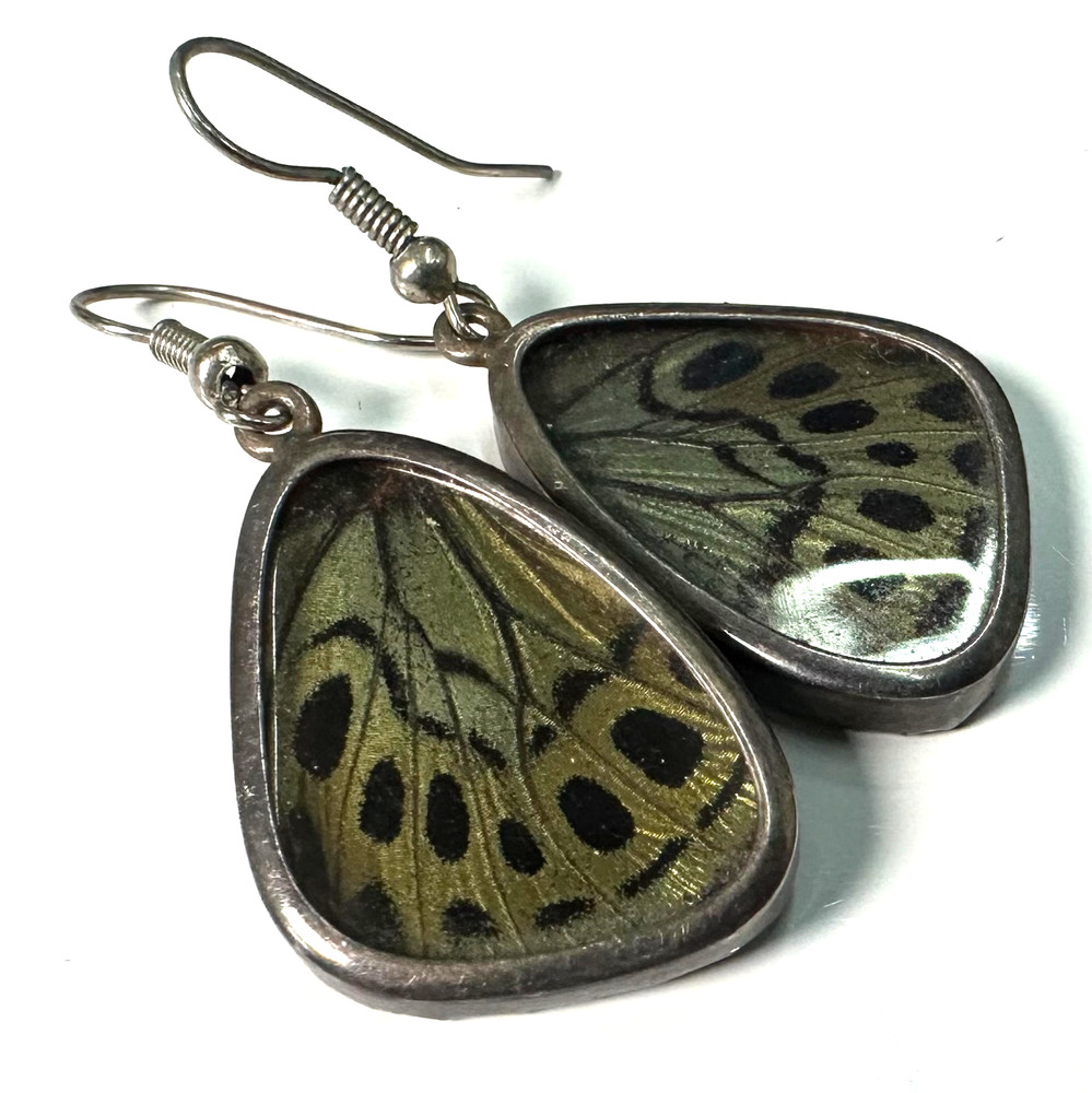 Vintage Butterfly Dangle Silver Tone Earrings Jewelry Lot I