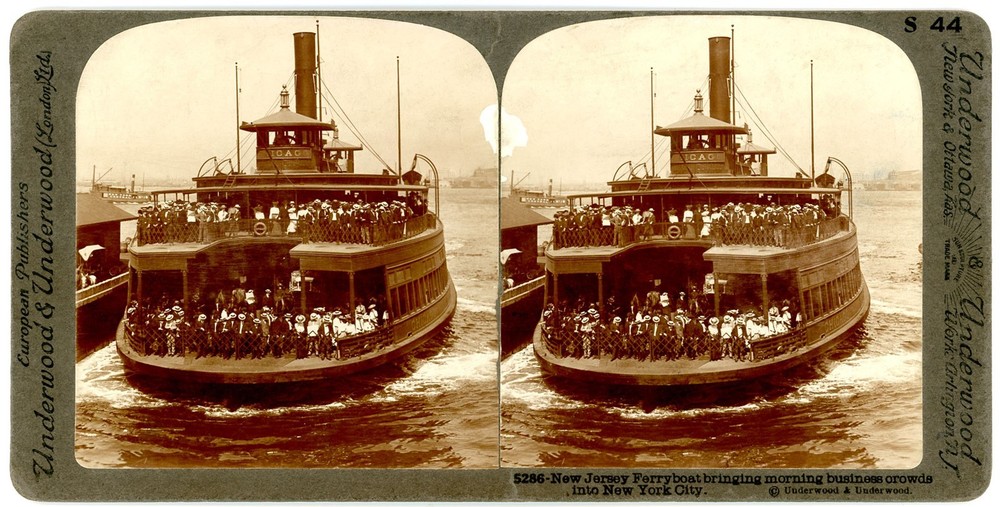 NEW YORK CITY SV - New Jersey Ferry Boat - Underwood 1900s
