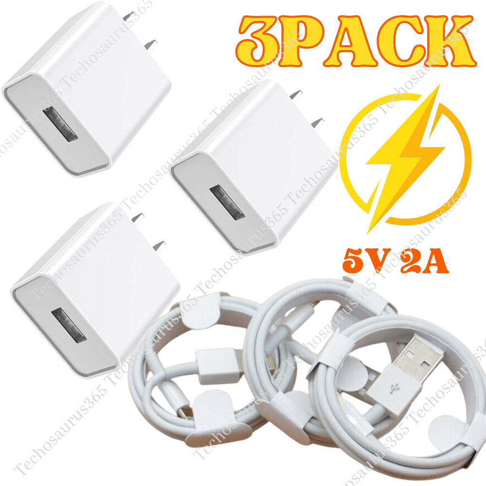 USB Wall Charger Block Fast Charging Cable For iPhone 6 7 8 X XS 11 12 13 14 Lot
