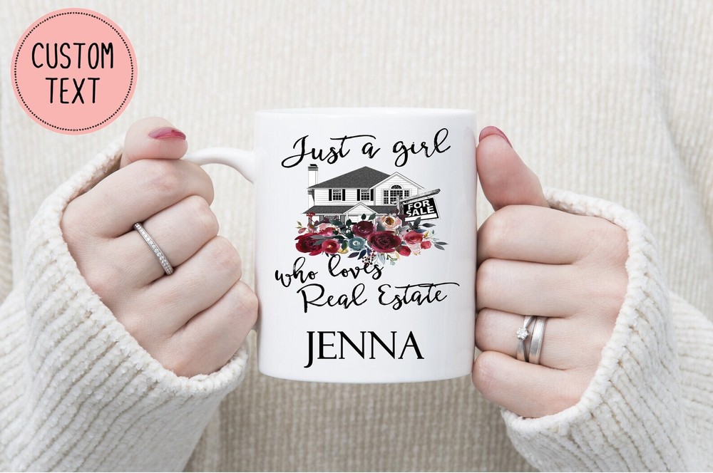 Personalized Just A Girl Who Loves Real Estate Mug Real Estate Agent Gift