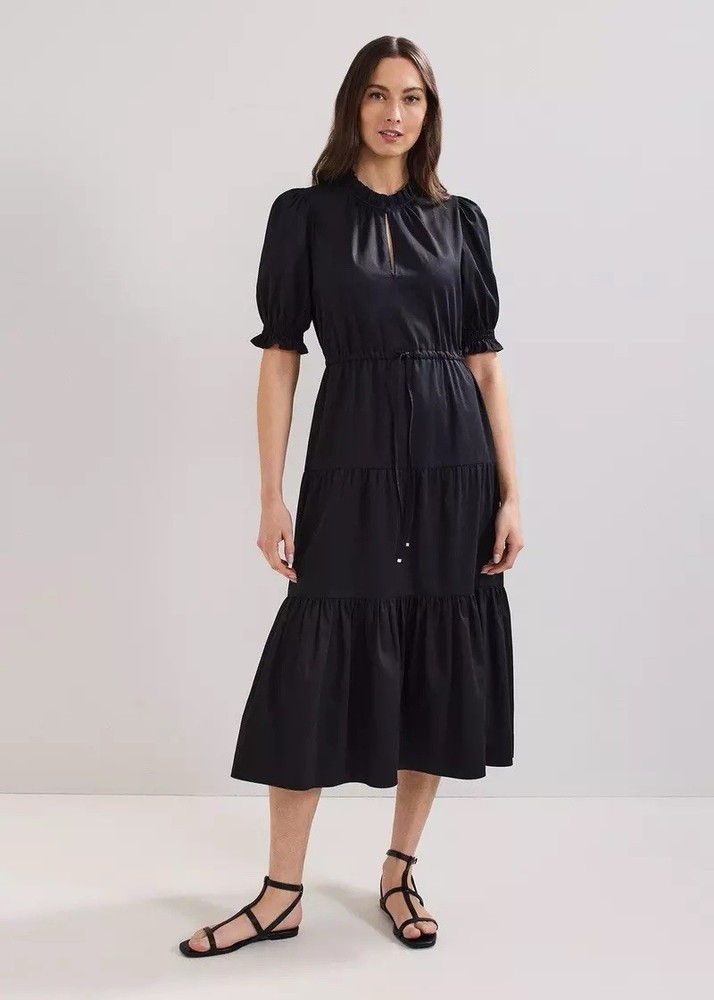 Phase Eight 100% Cotton Jen Drawstrings Midi Dress Size 10 RRP £119
