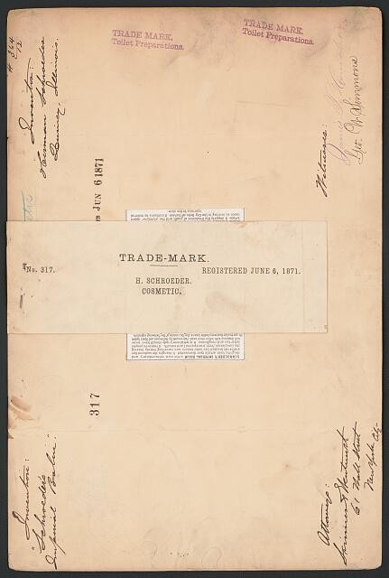 Photo:H Schroeder 1871 Trade Mark Registration Imperial Balm Cosmetic