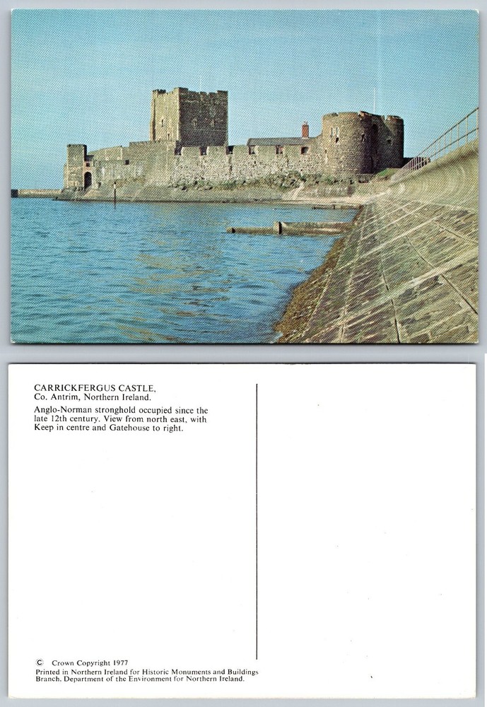 Carrickfergus Castle Co Antrim Northern Ireland 1977 Vintage Postcard