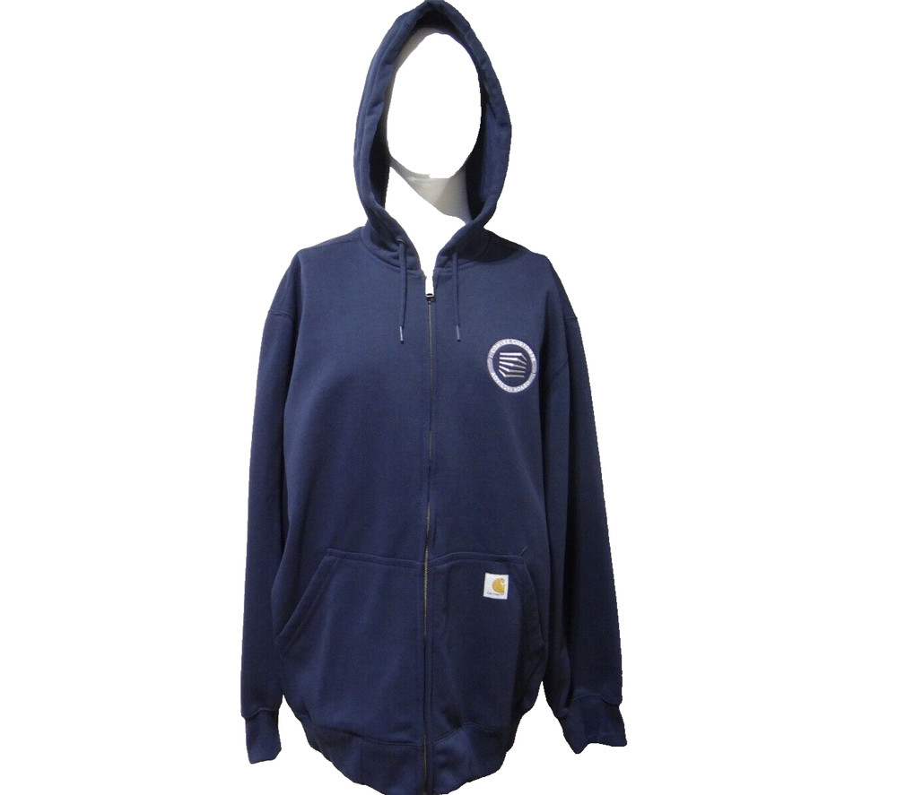 CARHARTT Rain Defender Men's Blue Hoodie Full zip Size XL Loose Fit