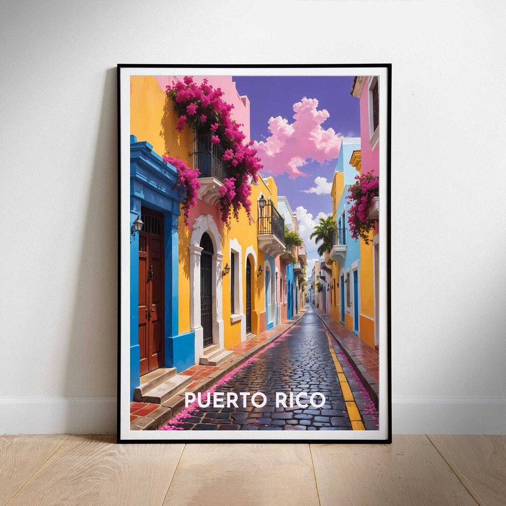 Puerto Rico Travel Poster Printable Wall Art Instant Hanging Decor New Home Gift