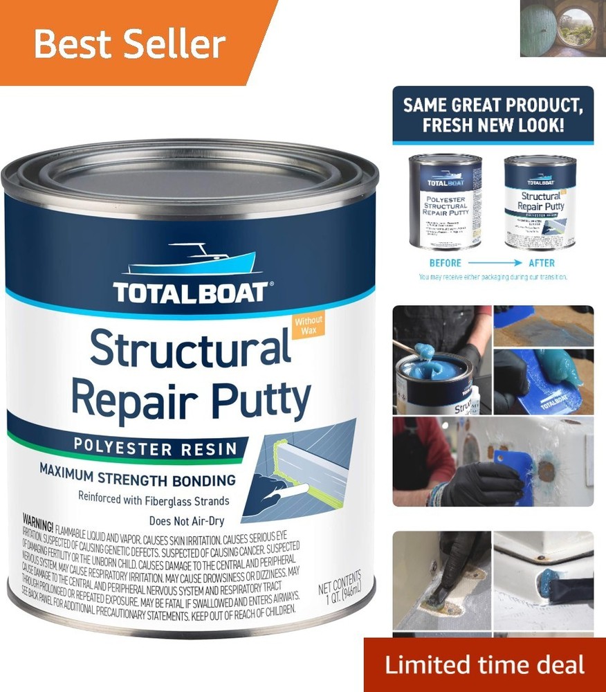 Marine & Automotive Fiber Repair Putty - 2oz Waterproof Long Strand Formula