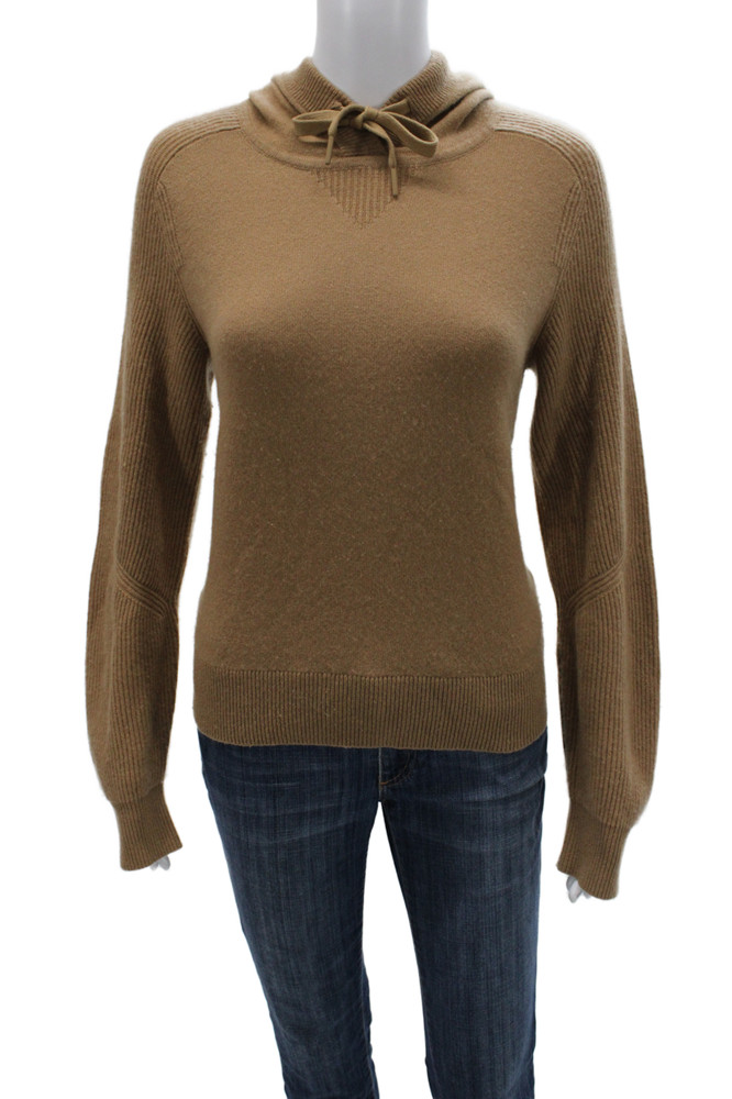 Rag & Bone Womens Cashmere Pullover Hoodie Brown Mock Neck Drawstring Size SFree Shipping in US $100+ Orders | $6.95 Orders Below