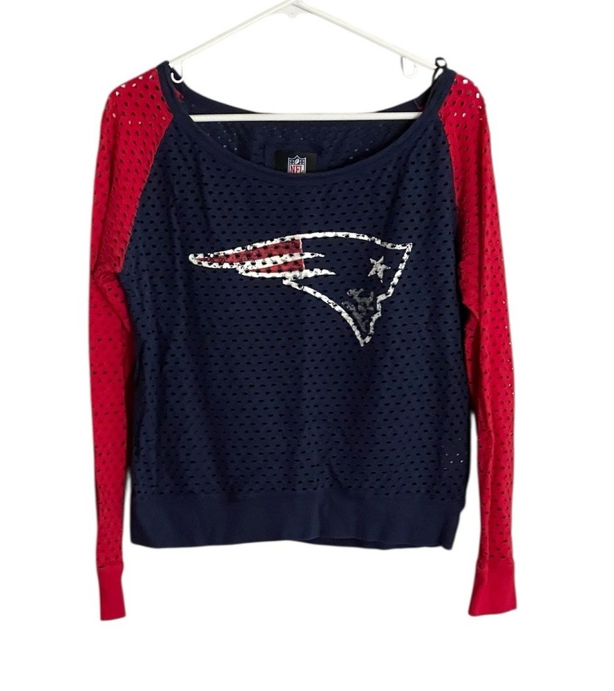 NFL Team Apparel New England Patriots Mesh Shirt Womens Large
