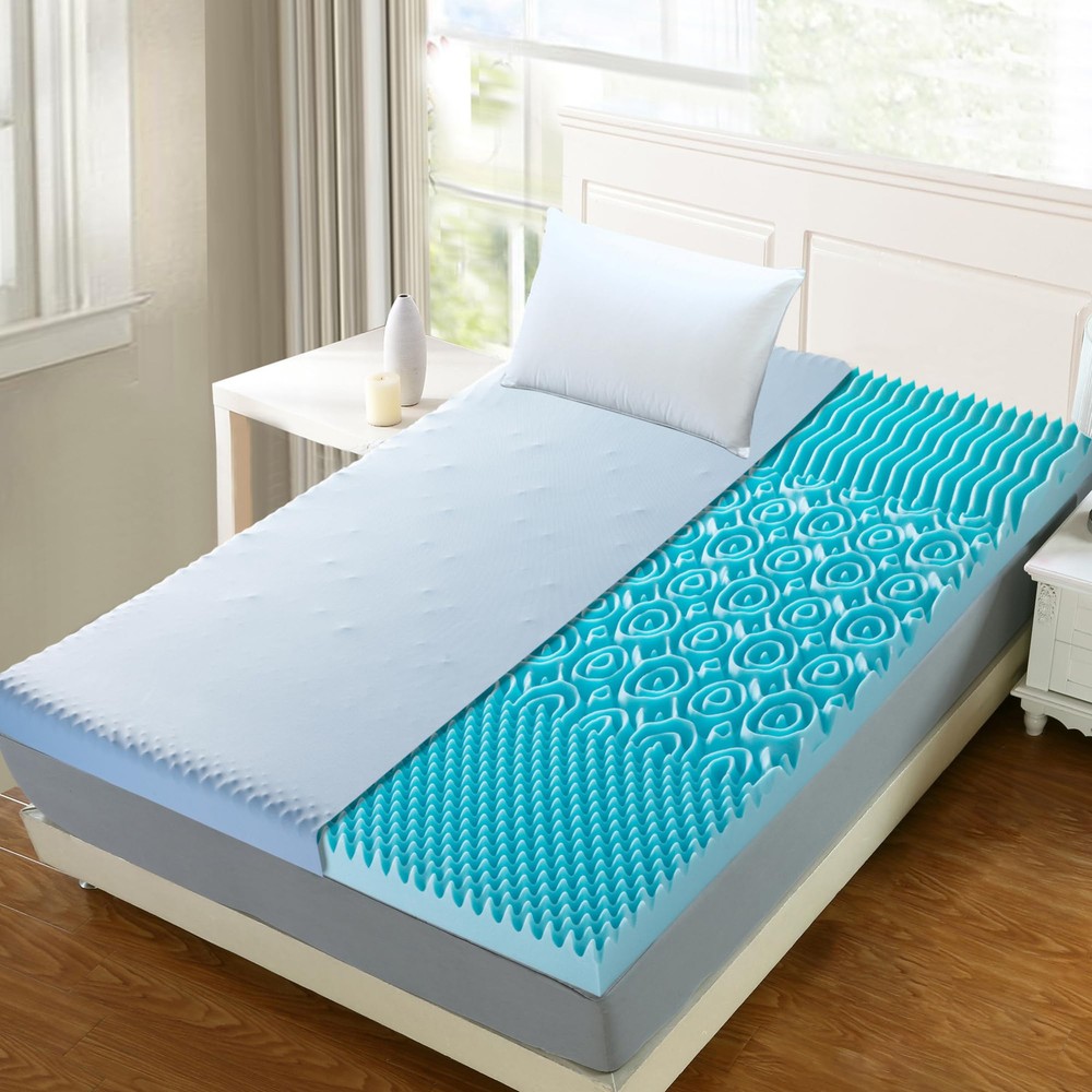 3 Inch Memory Foam Mattress Topper, Gel Foam Mattress Topper with Breathable ...