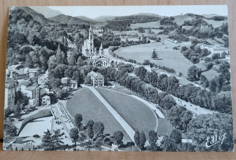 France Lourdes Basilica Basilique P Doucet 1960 Pyrenees Stamped Postcard