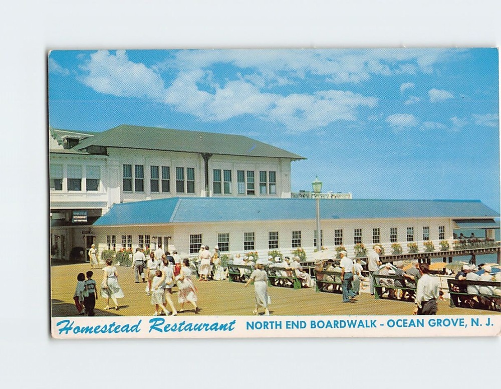 Postcard Original Homestead Restaurant North End Boardwalk Ocean Grove NJ USA