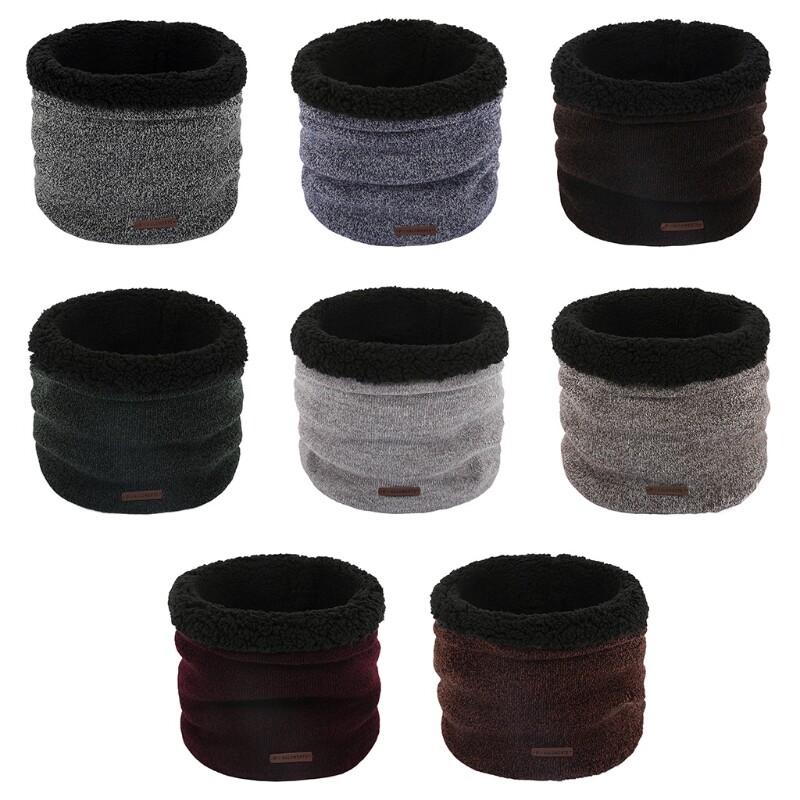 Men's Thick Plush-Lined Windproof Winter Neck Warmer Gaiter Scarf