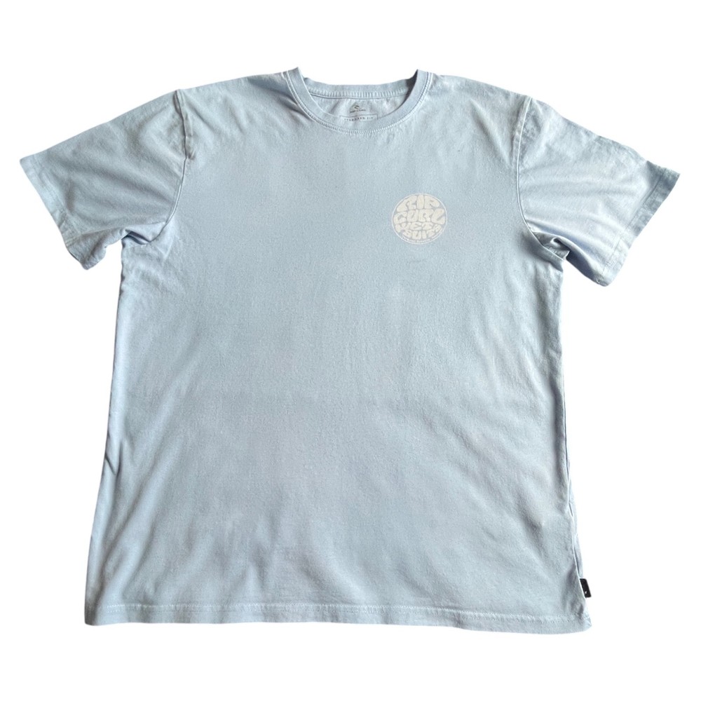 Rip Curl Wetsuit Icon Blue  Graphic T Shirt Mens Large Surf Beach Logo Cotton