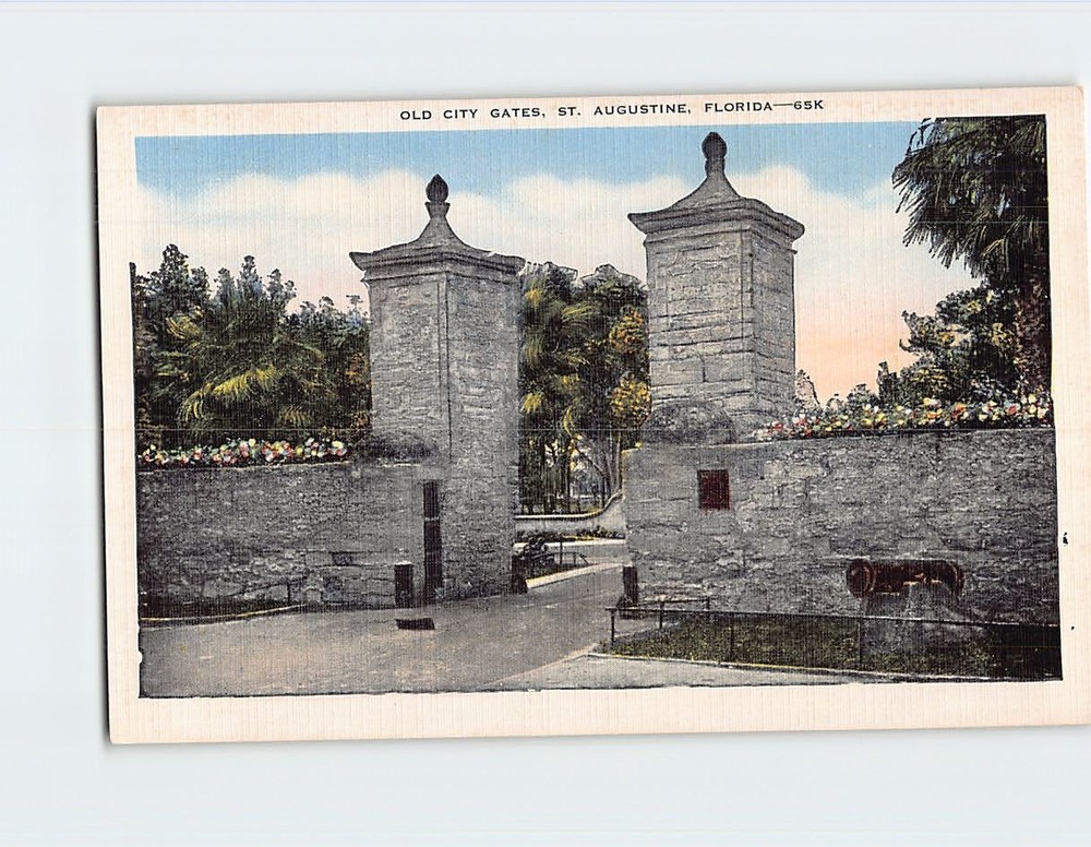 Postcard Old City Gates St. Augustine Florida USA