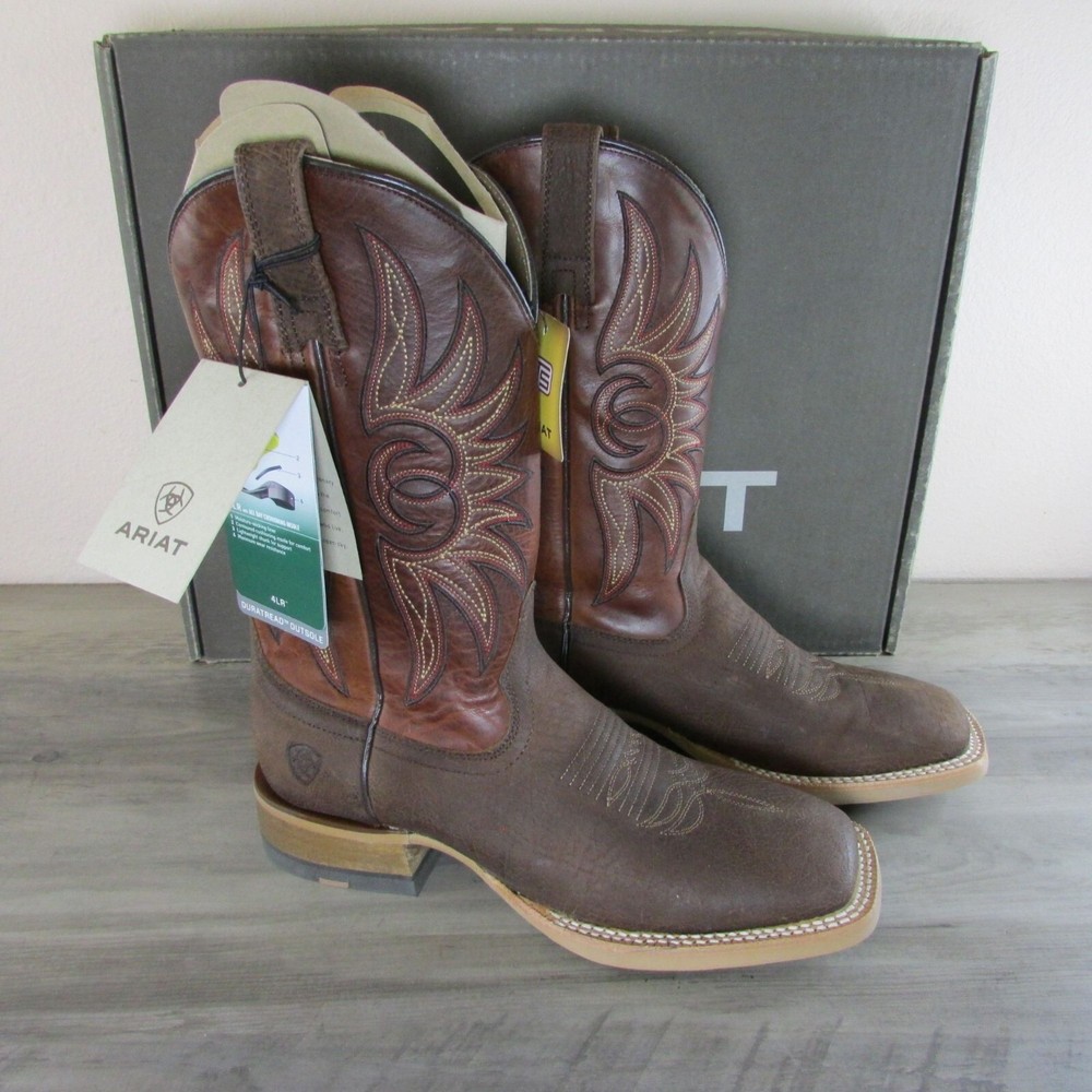 Ariat Mens Arena Winner 11 Inch Wide Square Toe Western Boot in Fiddle Brown Cinnamon