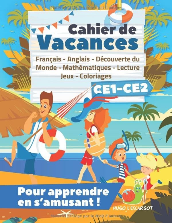 Cahier de vacances CE1-CE2 (French Edition)