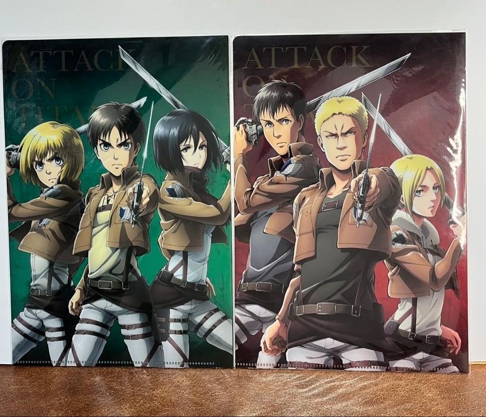 Attack on Titan Eren Yeager Clear File Set 2 Sheets Armin Mikasa Included
