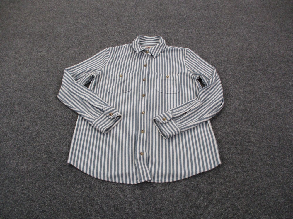 Faherty Shirt Men S Blue White Striped Lightweight Casual Business Preppy Casual