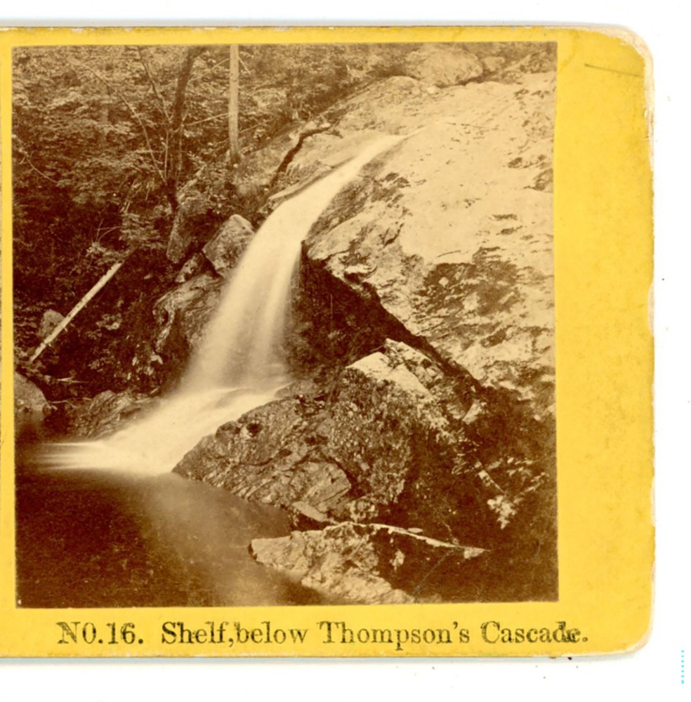 Shelf below Thompson's Cascade Near Wildcat Mtn. Pinkham Notch NH Stereoview