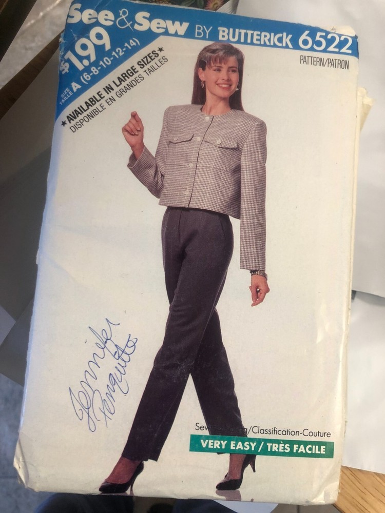 See & Sew 6522 sewing pattern, Easy Misses Pants and Top , Sizes 6-14, UNCUT