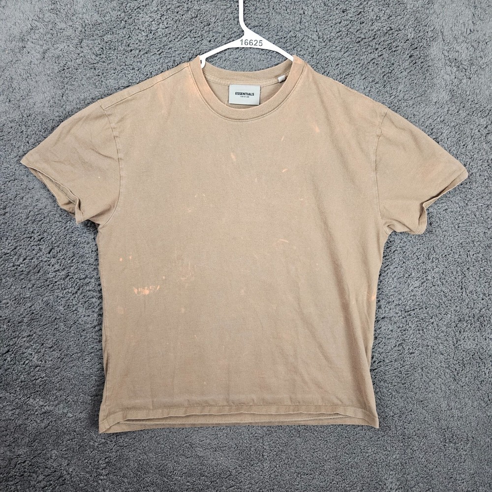 Fear of God Essentials Size Small FOG Short Sleeve T-Shirt Light Brown Stained